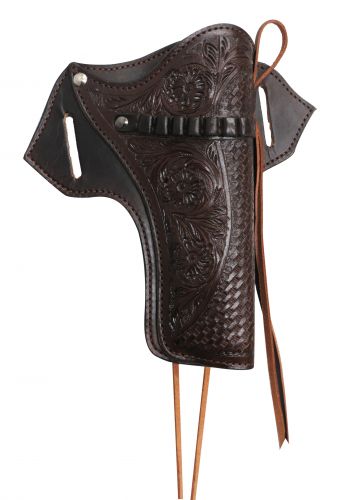 176141-C22: Showman ® 22 Caliber dark oil gun holster with basket and floral tooling Primary Showman   