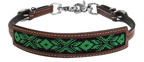 176382: Showman ® Medium leather wither strap with beaded inlay Primary Showman   
