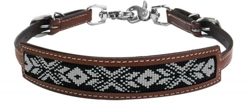 176382: Showman ® Medium leather wither strap with beaded inlay Primary Showman   