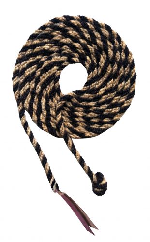 176395: Showman® 23FT Horse Hair Mecatie Reins with Horse Hair Tassle and Leather Popper Reins Showman   