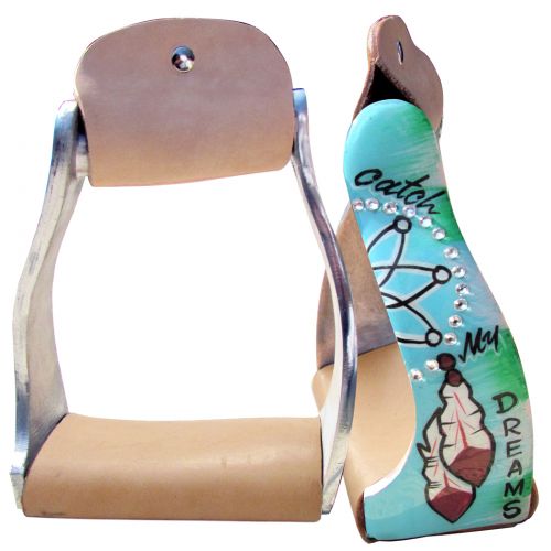 176562: Showman ® Lightweight twisted angled aluminum stirrups with painted " Catch My Dreams " de Stirrups Showman   