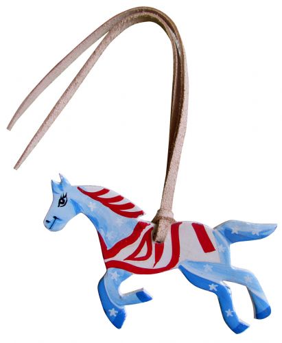 176760: Red, White, and Blue Hand Painted Tie on Horse Primary Showman Saddles and Tack   