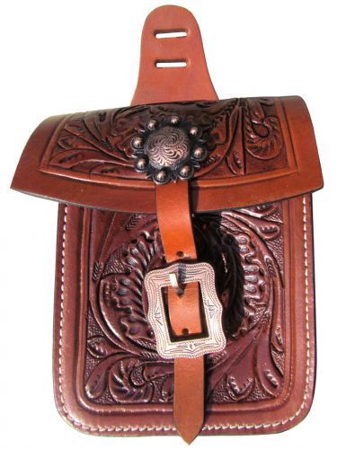 176844: Showman ® Accorn tooled saddle pocket Saddle Bag Showman   