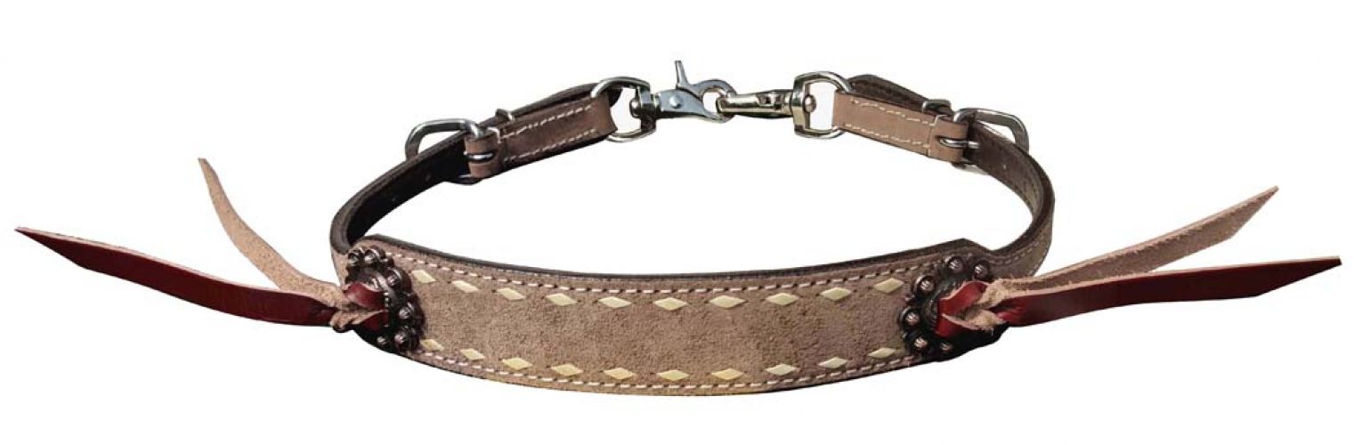 176978: Showman ® Roughout leather wither strap with natural buckstitch trim Primary Showman   