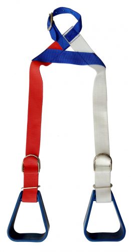 177008: Showman ® Heavy duty Red, White, and Blue nylon adjustable buddy stirrups Stirrups Showman   