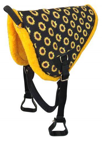 177231: Showman ® Sunflower design bareback saddle pad with kodel fleece bottom Bareback Saddle Pad Showman   