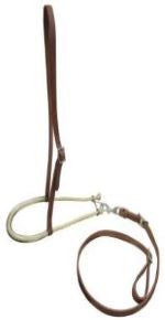 177263: Showman ® Argentina Cow Leather Adjustable Rubber Covered Noseband and Tie Down Tie Down Showman   