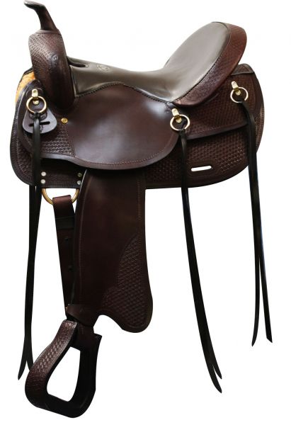 18216: 16" Double T Argentina Leather Trail Saddle Pleasure Saddle Double T   
