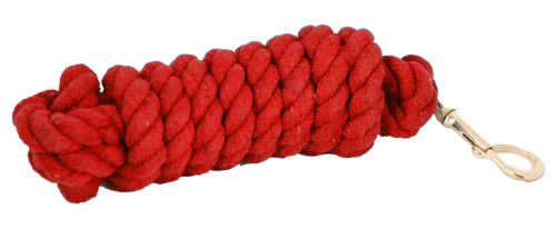19002: 10' Cotton lead rope with brass thumb bolt snap Primary Showman Saddles and Tack   