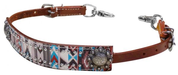 19211: Showman ® Multi color Navajo diamond print wither strap Wither Strap Showman   