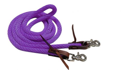 19246: Showman ® 96" Derby nylon barrel reins with scissor snap ends Reins Showman   