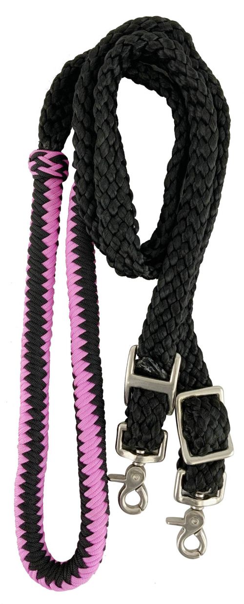 19506: 8ft Nylon braided roping rein Reins Showman Saddles and Tack   