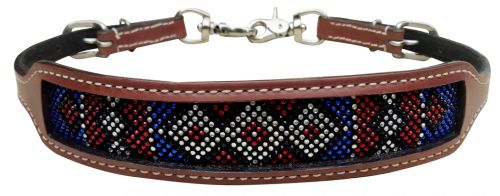 19612: Showman ® wither strap with red, white, and blue crystal rhinestone diamond design inlay Wither Strap Showman   