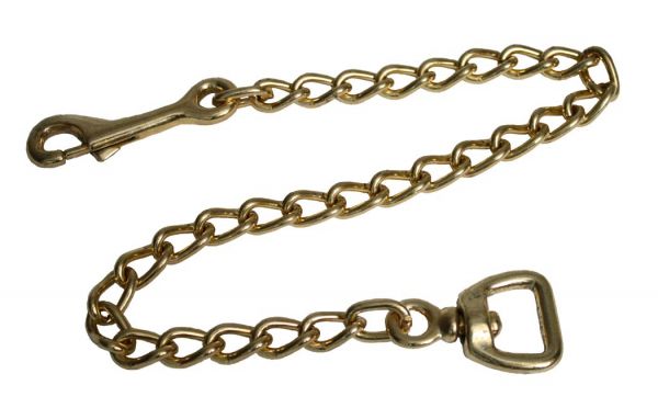 19621: 1" x 20" Brass lead chain with swivel Primary Showman Saddles and Tack   