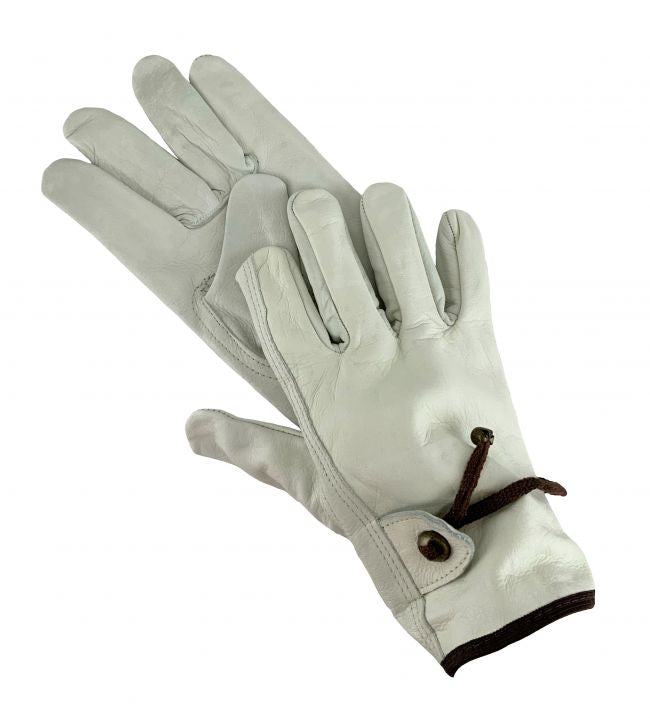 1st Quality Top Grain Leather Riding Gloves with Pull String Adjustmen ...
