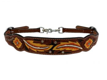 202591: Showman ® Hand Painted Floral & Feather Design wither strap Primary Showman   