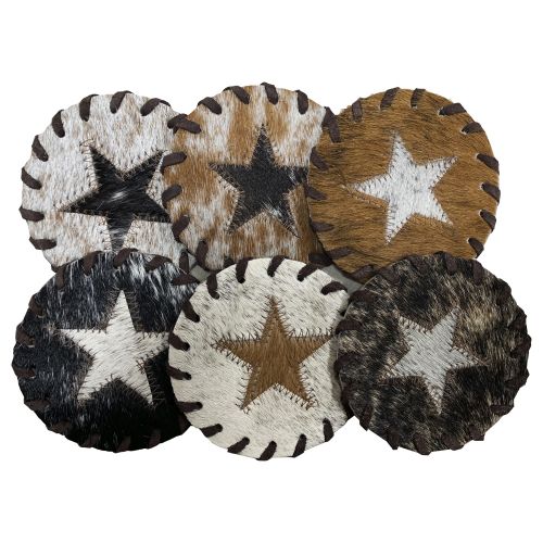 219: Texas Star Cowhide Coasters Primary Showman Saddles and Tack   
