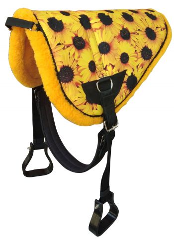 24043: Showman ® Sunflower design bareback saddle pad with kodel fleece bottom Bareback Saddle Pad Showman   