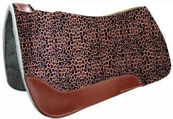 24067: Showman ® 31" X 32" Cheetah Printed Solid Felt Saddle Pad Western Saddle Pad Showman   