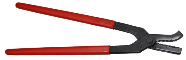 24420: 14" Red vinyl covered handle drop forged clincher Hoof Showman Saddles and Tack   
