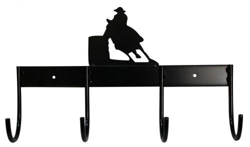 244281-3: 4 Hook tack rack with barrel horse design Saddle Rack Showman Saddles and Tack   