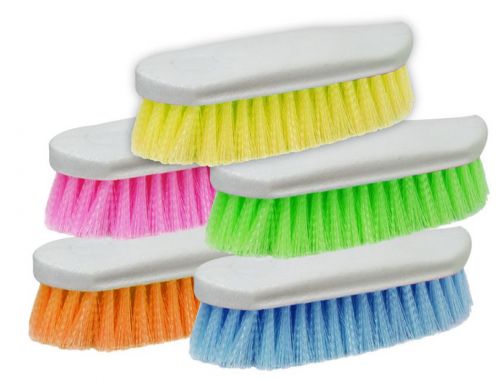 24525-2C: Neon color pack of 10 stiff bristle brushes Brush Showman Saddles and Tack   
