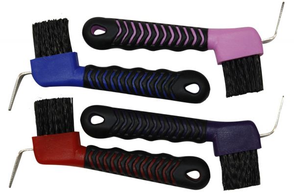 24572: Showman™ 6" hoof pick, made of durable plastic with black rubber grip tread Hoof Showman   