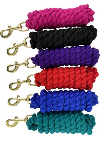 24813: 8' Braided Cotton Lead Rope Primary Showman Saddles and Tack   