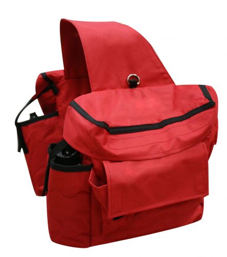 248393: Showman™ Insulated cordura saddle bags with double pockets and water bottles on each side Saddle Bag Showman Red  