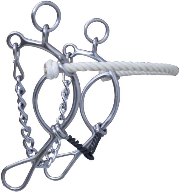 251072: Showman™ stainless steel rope nose gag bit with 8" cheek Bits Showman   