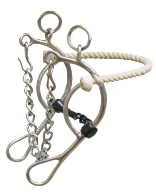 251074: Showman™ stainless steel rope nose gag bit with 8" cheeks Bits Showman   