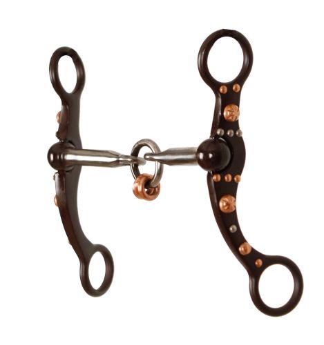 254043Q: Showman™ brown steel bit with engraved copper studs and silver accents on the cheeks Bits Showman   