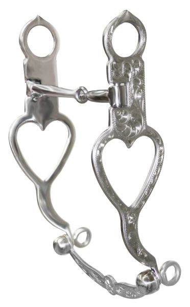 25441: Showman™ stainless steel bit with fully engraved with open heart on 8 Bits Showman   