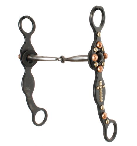255259: Showman ® 5" Blued Steel Snaffle Bit with Rubber Guards Bits Showman   
