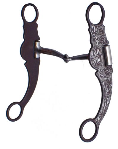 255893: Showman™ stainless steel snaffle bit with brown steel cheeks Bits Showman   