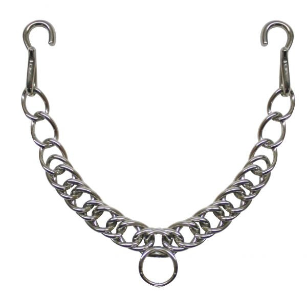 257200: 13" Stainless steel English chain with hooks Bits Showman Saddles and Tack   
