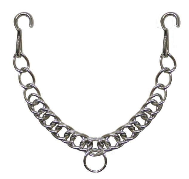 257201: 12" Stainless steel English chain with hooks Bits Showman Saddles and Tack   