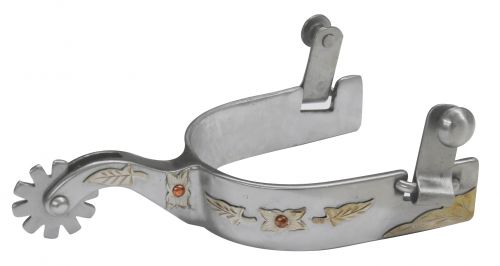 257762: Showman ® stainless steel spur with leaf overlay Western Spurs Showman   