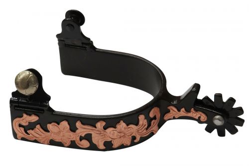 258102U: Showman ® Antique brown spur with rose gold engraved overlay Western Spurs Showman   