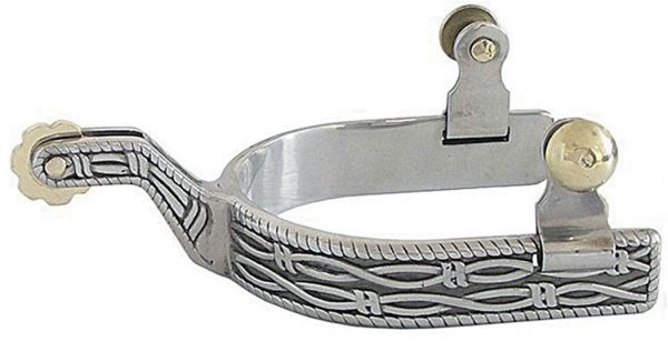 258301: Showman™ stainless steel spur with barbwire design Western Spurs Showman   