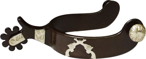 258815Q: Showman™ antique brown spur with engraved silver guns overlay Western Spurs Showman   