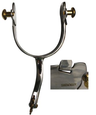 258871: Showman™ Stainless Steel Show Spur With Engraved Silver Overlay Western Spurs Showman   