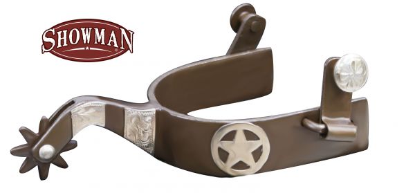 259028: Showman ® Brown steel spur with 1" band and 2 Western Spurs Showman   