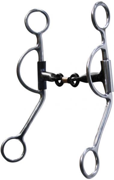 25924: Showman™ stainless steel sweet iron training snaffle with copper wrapped dogbone 5-1/4" mou Bits Showman   