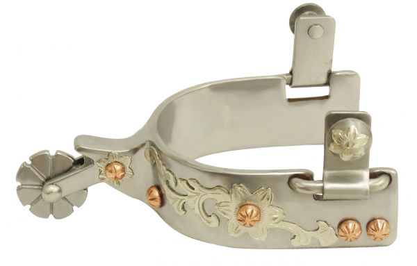 259350: Showman ® Ladies stainless steel spur with copper studs Western Spurs Showman   