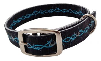 27512: Showman Couture ™ Black with Barbwire design nylon dog collar Primary Showman   