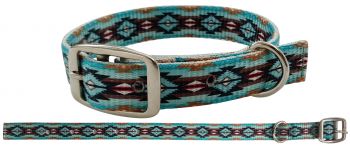 27514: Showman Couture ™ Teal Southwest designed nylon dog collar Primary Showman   