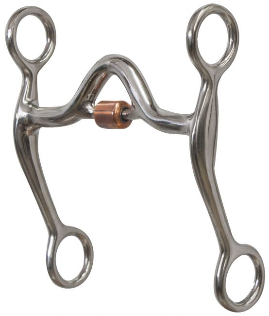 28-1083: Showman ® stainless steel curb bit with copper roller port Bits Showman   
