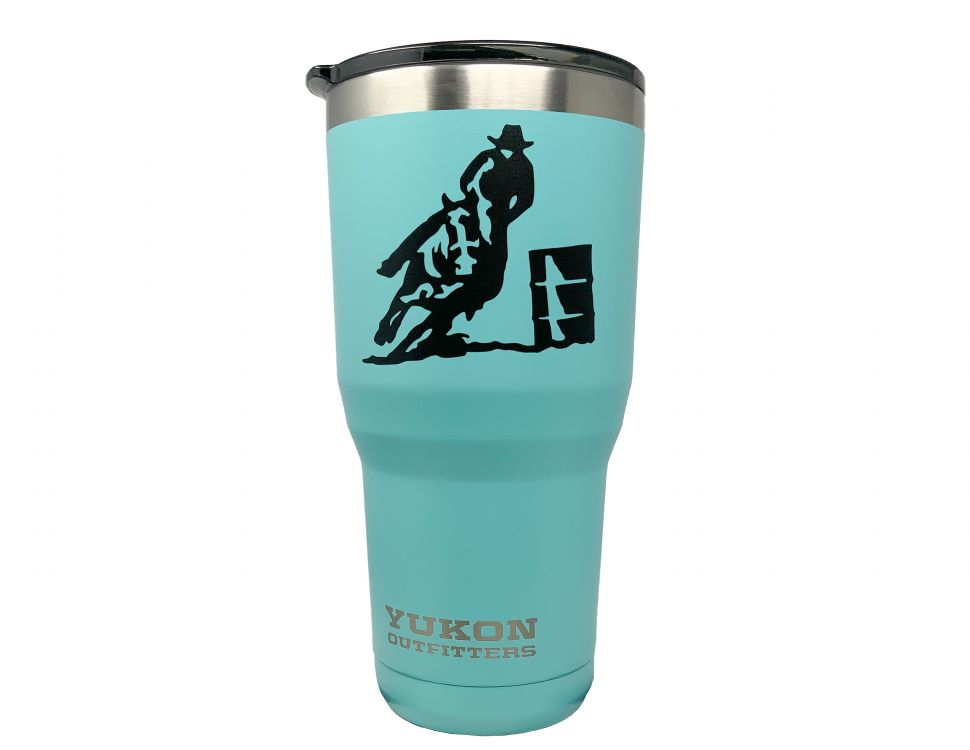 30 oz Insulated Barrel Racer Stainless Steel double wall Teal Tumbler Tumbler Shiloh   
