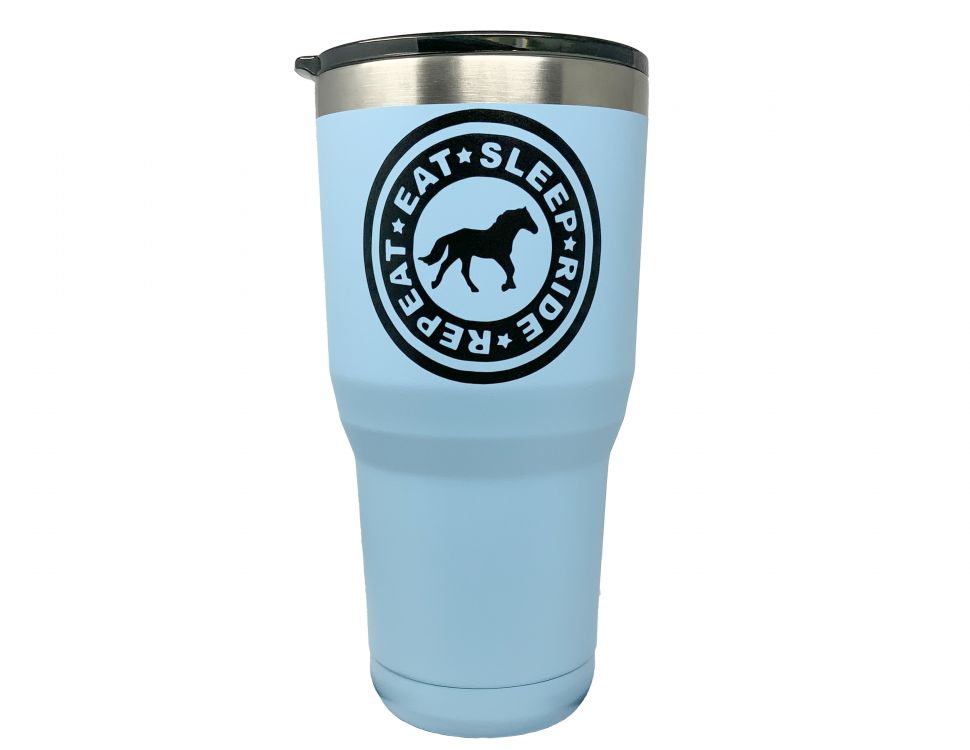 30 oz Insulated Eat, Sleep, Ride, Repeat Stainless Steel double wall Blue Tumbler Tumbler Shiloh   